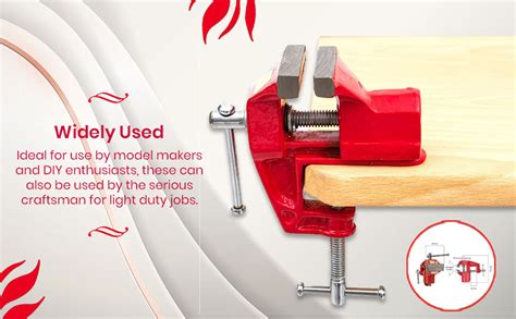 GLOBUS 1718 Cast Iron Baby Vice- (70 mm, Red/(MULTICOLOUR) for work ...