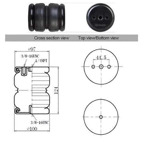 97MM 1/4 Inch Pneumatic Bag Double Convoluted Air Bags Spring ...