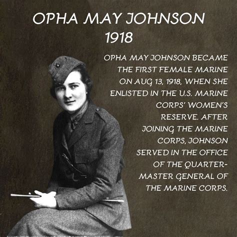 Pacific Marines on Instagram: “103 years ago today, Opha May Johnson ...