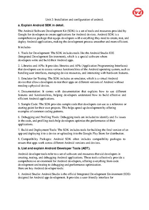 220241-MAD Unit2 - mad notes unit 2 - Unit 2: Installation and ...