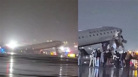 Air Canada Express Plane Rams Fire Truck On New York's LaGuardia ...