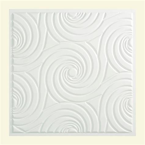Fasade 24-in x 24-in Typhoon Gloss White PVC Drop Ceiling Tile (1-Pack ...
