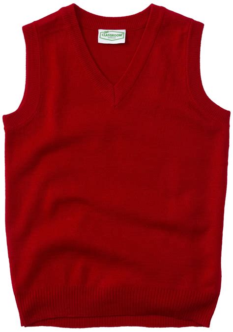 Classroom School Uniforms Adult V-Neck Sweater Vest 56914, L, Red ...