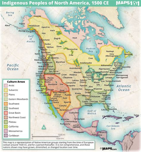 Indigenous Peoples of North America, 1500 CE | Maps.com.com