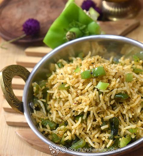 Capsicum rice-How to make- step by step photos