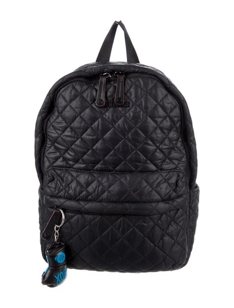 MZ Wallace Quilted Nylon Leather Trimmed Backpack - Black Backpacks ...