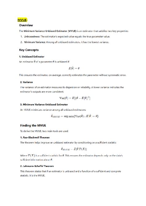 Ssp - study materail - MVUE: Bayesian estimation: MMSE: ` Formulation A ...