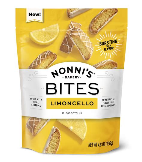 Nonni's Limoncello Biscotti Bites, 4.8 oz Bag, Approximately 18 Cookies ...