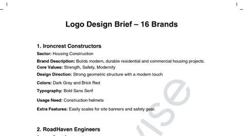 New Brand Logo Design Briefs - 16 Projects for Course 6 - Studocu