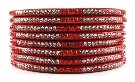 Sukriti Rajasthani Ethnic Red Lac Bangles for Women - Set of 8 ...
