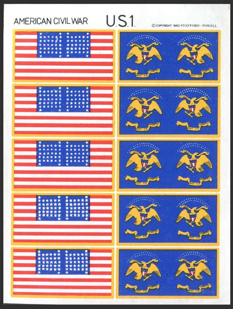 HQ Standards American Civil War 15mm Union Self Adhesive Flags (1 sheet ...