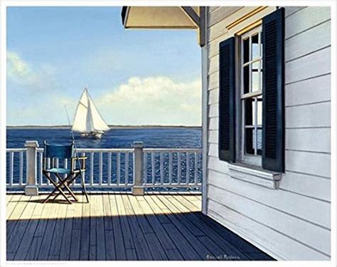 On The Bay by Daniel Pollera 14x11 Coastal Cottage Art Print Poster ...