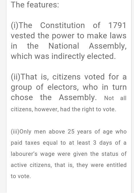 Three features of the Constitution that was drafted in 1791 by the ...