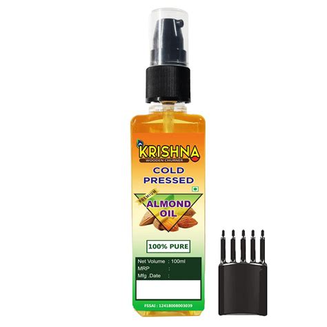 Buy KRISHNA badam oil for face glowing skin, cold pressed almond oil ...