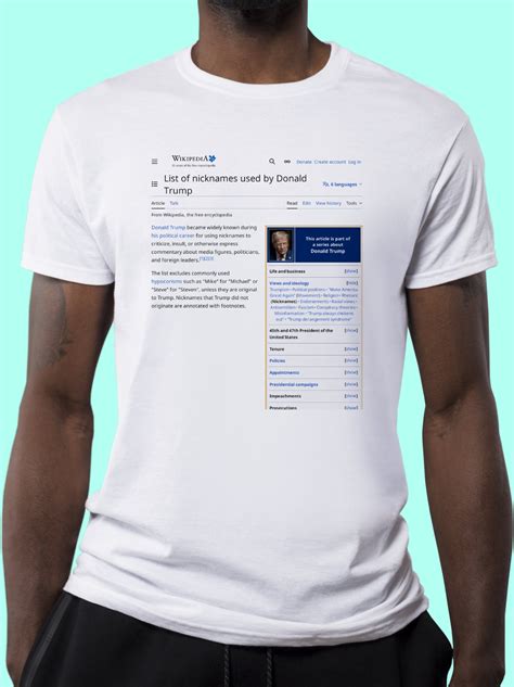 List of nicknames used by Donald Trump Wikipedia T-Shirt