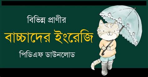বিভিন্ন প্রাণী ও তাদের বাচ্চাদের ইংরেজি PDF | Baby Animal Names in ...
