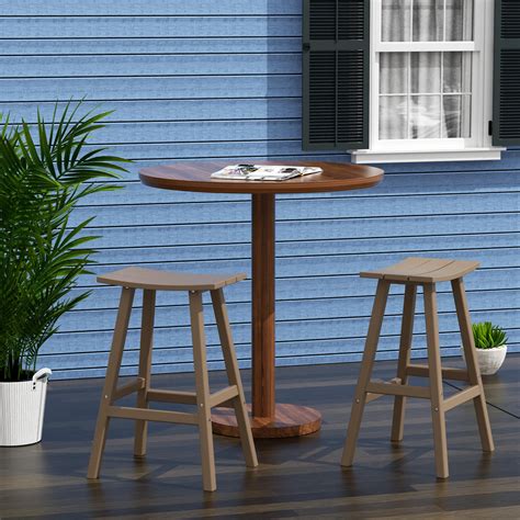 WestinTrends Malibu HDPE Outdoor Patio 29" Bar Stool Saddle Seat (Set ...