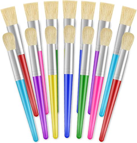 Amazon.com: YGAOHF 14 Pcs Paint Brushes for Kids - Colorful Kids Paint ...