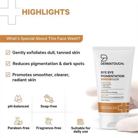 Dermatouch BYE BYE PIGMENTATION FACE WASH Face Wash - Price in India ...