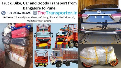 Bangalore to Pune Transport Charges for Goods and Vehicles