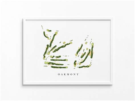 Oakmont Country Club Oakmont, PA Golf Course Map, Golfer Decor Gift ...