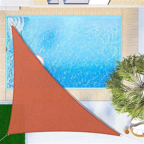 Vela de sombra triangular de 3 x 3 x 4,3 m, impermeable, con protección ...