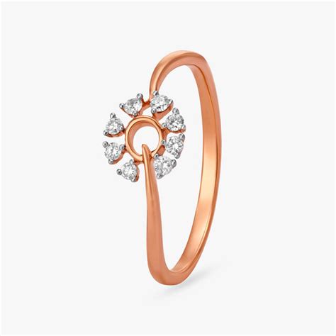 Minimal Floral Diamond Ring