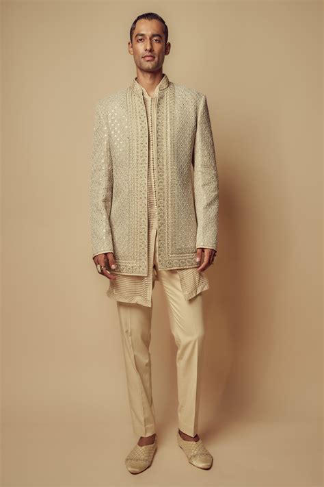 Bandhgala Set In Ivory