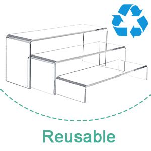 RAPAL Clear 5mm Acrylic Display Risers Stand | Transparent Shelf ...