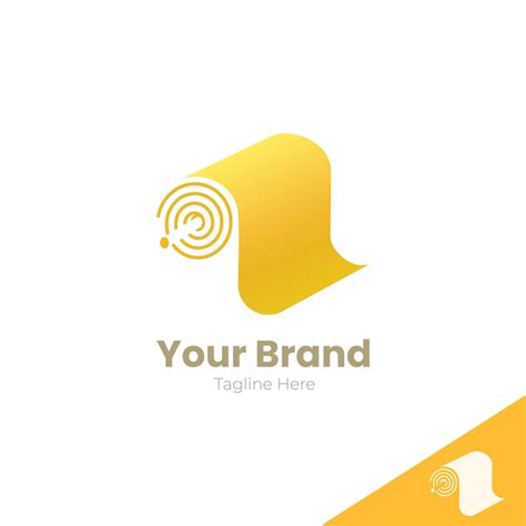 Conception de logo de rouleau de tissu | Vecteur Premium