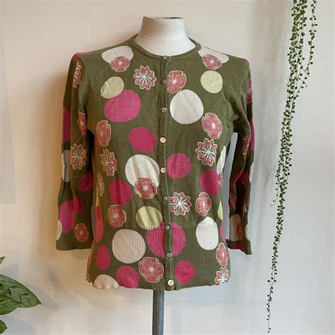 Uttam London - Pink and Green Sweater - S/M Super... - Depop