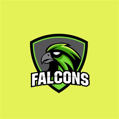 falcons mascot cartoon image in black and green colors. 22641490 Vector ...