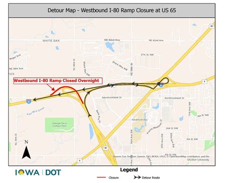 Temporary overnight ramp closure of northbound U.S. 65 to westbound I ...