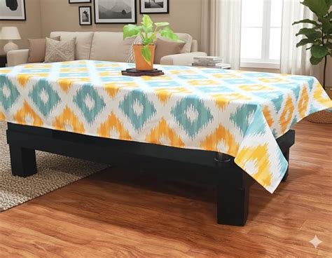Buy STITCHNEST Ikat Printed Poly-Cotton Center Table Cover – Vibrant ...
