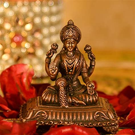 Buy Copper Handmade Lakshmi 2.1 inches Sitting Idol | Bhimonee Decor