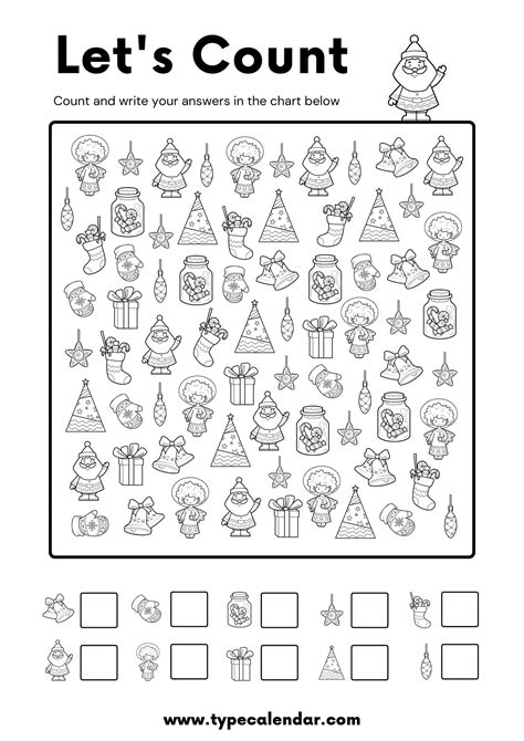 Free Printable Christmas Worksheets Templates [Preschool, Kindergarten]