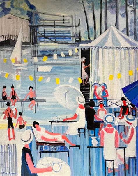 Huguette Ginet-Lasnier - Huge French Contemporary Modernist Oil ...