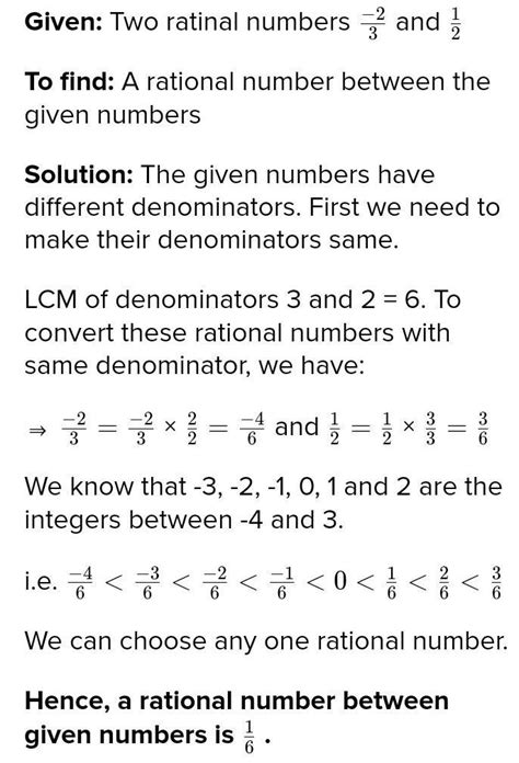 a rational number between -2 by 3 and 1by 2 - Brainly.in
