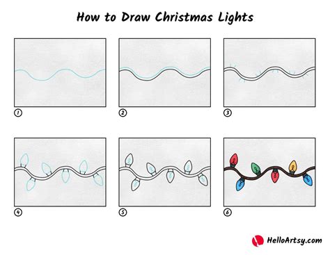 How To Draw Christmas Light Bulbs