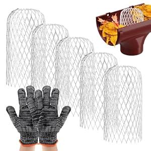 CALIDAKA 5 PCS Gutter Guard & 1 Pair Work Gloves,Gutter Downspout ...