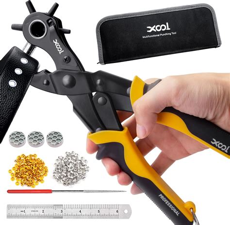 Amazon.com : XOOL 2 in 1 Leather Hole Punch Eyelet Tool Kit, 3/16" 4 ...