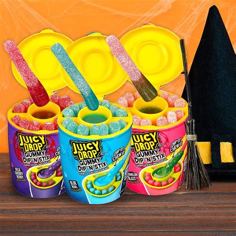 Juicy Drop Gummy Dip 'N Stix 8 Pack - Sweet Gummy Sticks with Sour ...