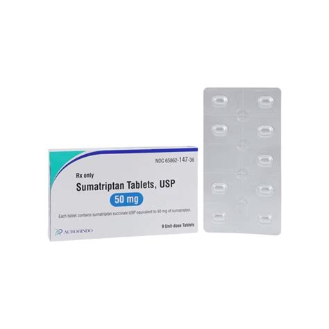 Sumatriptan 50 mg Tablets, 9 Count | McGuff