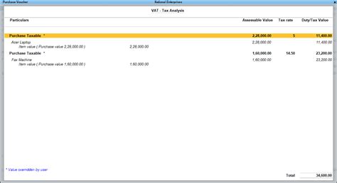 Taxable Purchases (VAT)