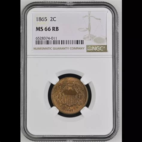 1865 Two Cent NGC MS-66 RB - Harbor Coin Company