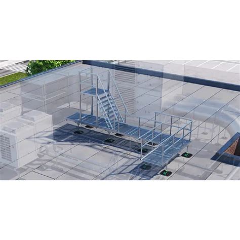 BIM objects - Free download! Walkway and stepover Stairs 8 steps with ...
