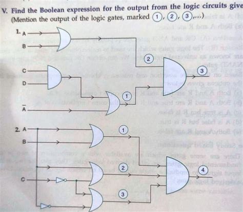 Find the Boolean expression for the output from logic circuit in ...