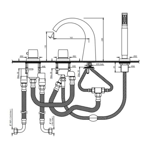 Jaquar 2 Way Thermostatic Bath Tub Filler ARC ARC-ABR-87677 Normal Flo ...
