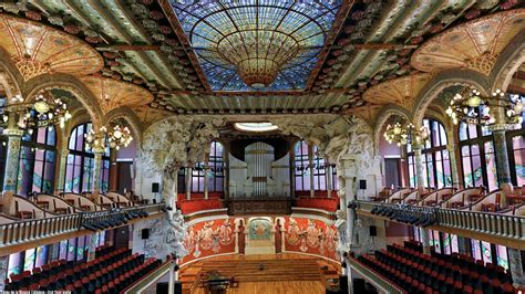 Palau de la Música Catalana, Barcelona, Spain. It was built 1905-1908. The architect was Lluís ...