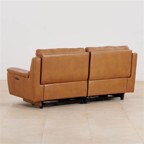 Buy (Refurbished) Reims Half Leather 3-Seater Electric Recliner Sofa ...